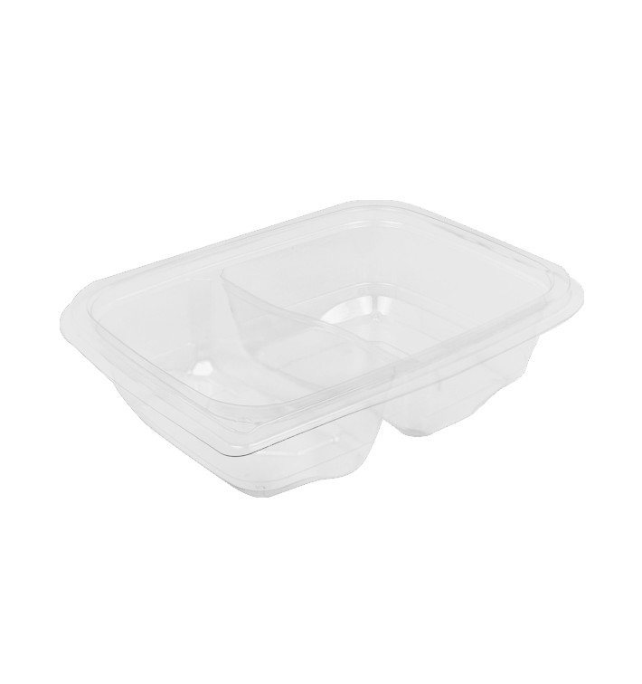 Plastic Deli Container PET Tamper-Evident 2C 200/300ml 18x14x4cm (65 Units) Plastic Deli Container PET Tamper-Evident 2C 200/300ml 18x14x4cm (65 Units)