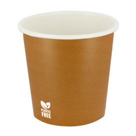 Plastic-Free Paper Cup 4Oz/120ml "Caramel" Ø6,2cm (100 Units)