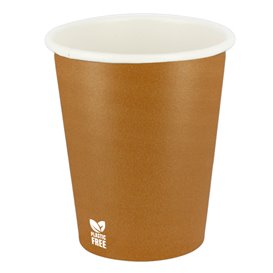 Plastic-Free Paper Cup 7 Oz/210ml "Caramel" Ø7cm (50 Units)