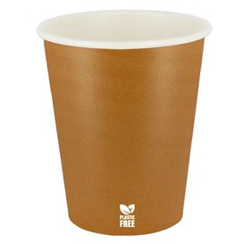 Plastic-Free Paper Cup 8 Oz/240ml "Caramel" Ø8,0cm (1.000 Units)