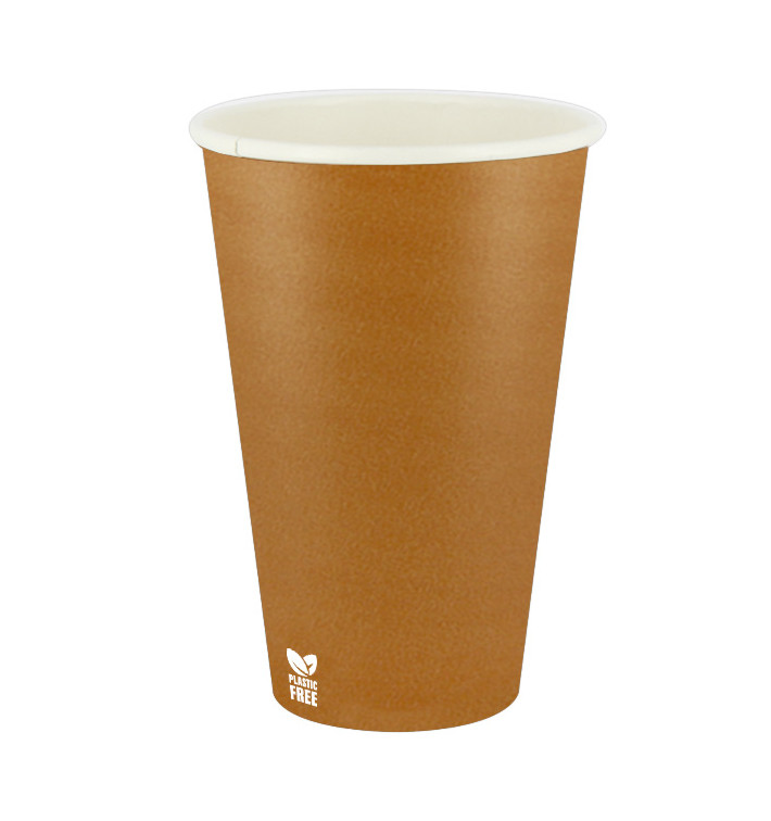 Plastic-Free Paper Cup 12 Oz/360ml "Caramel" Ø8cm (1.000 Units) Plastic-Free Paper Cup 12 Oz/360ml "Caramel" Ø8cm (1.000 Units)