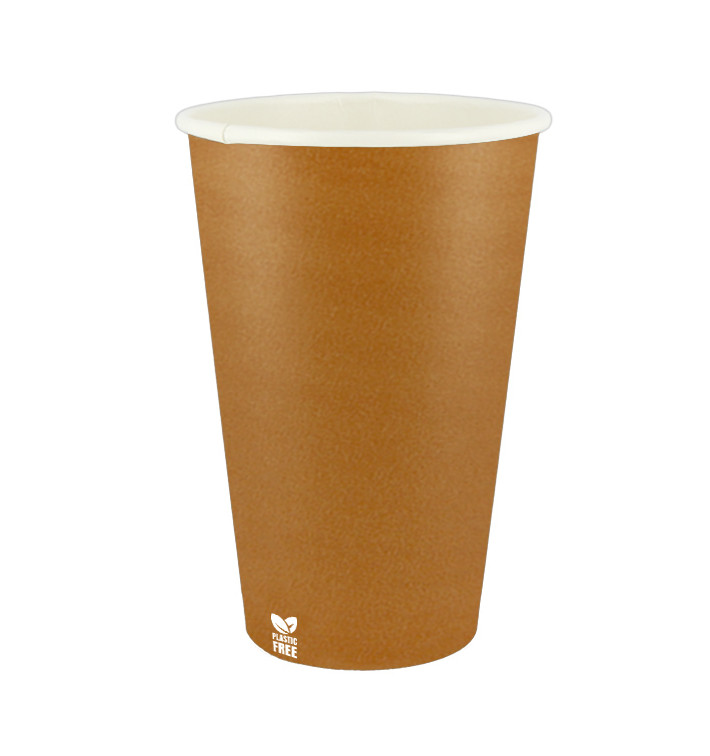 Plastic-Free Paper Cup 16 Oz/480ml "Caramel" Ø9,0cm (1.000 Units) Plastic-Free Paper Cup 16 Oz/480ml "Caramel" Ø9,0cm (1.000 Units)