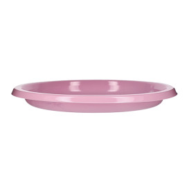 Reusable Plate Flat Economic PS Pink Ø17cm (25 Units) 