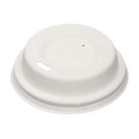 Lid with Hole of Moulded Cellulose Fibre White Ø6,2cm (2.000 Units)