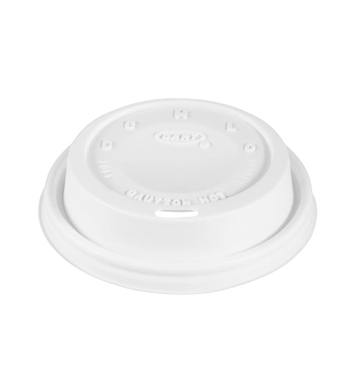 Plastic Lid PS "Cappuccino" White Ø8,6cm (1000 Units) Plastic Lid PS "Cappuccino" White Ø8,6cm (1000 Units)