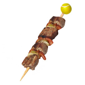 Bamboo Food Pick Tennis Design 12cm (100 Units)  