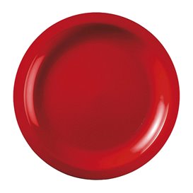 Plastic Plate Flat Red "Round" PP Ø18,5cm (600 Units)
