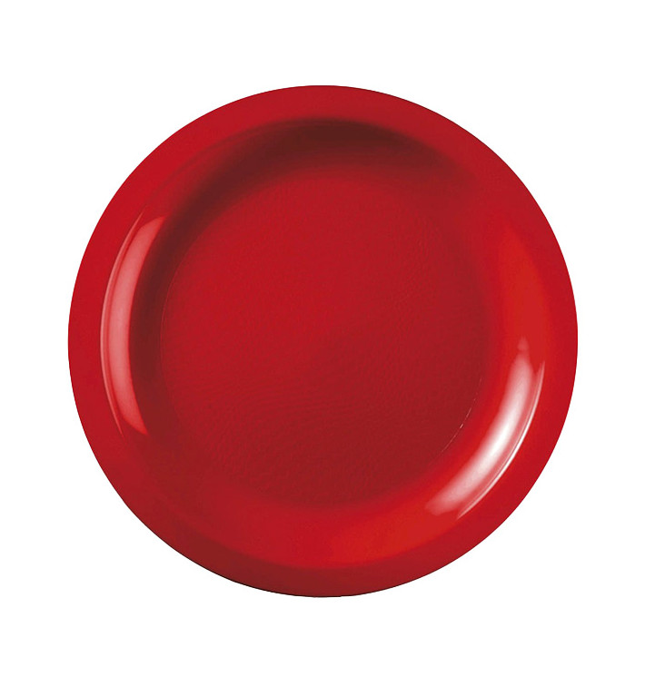 Plastic Plate Flat Red "Round" PP Ø18,5cm (50 Units) Plastic Plate Flat Red "Round" PP Ø18,5cm (50 Units)
