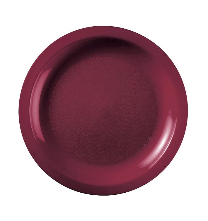 Plastic Plate Flat Burgundy "Round" PP Ø18,5cm (600 Units) Plastic Plate Flat Burgundy "Round" PP Ø18,5cm (600 Units)