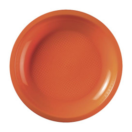 Plastic Plate Flat Orange "Round" PP Ø18,5cm (600 Units)