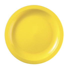 Plastic Plate Flat Yellow "Round" PP Ø18,5cm (600 Units)