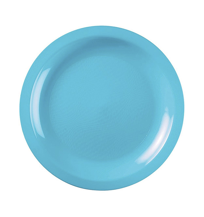 Plastic Plate Flat Turquoise Round shape PP Ø18,5cm (50 Units) Plastic Plate Flat Turquoise Round shape PP Ø18,5cm (50 Units)
