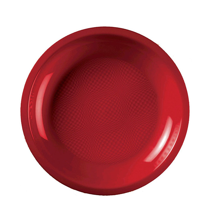 Plastic Plate Flat Red "Round" PP Ø22 cm (25 Units) Plastic Plate Flat Red "Round" PP Ø22 cm (25 Units)