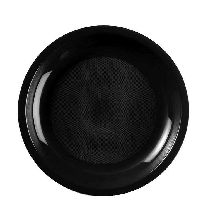 Plastic Plate Flat Black "Round" PP Ø22 cm (50 Units) Plastic Plate Flat Black "Round" PP Ø22 cm (50 Units)