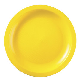 Plastic Plate Flat Yellow "Round" PP Ø22cm (600 Units)