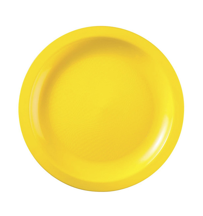 Plastic Plate Flat Yellow "Round" PP Ø22cm (600 Units) Plastic Plate Flat Yellow "Round" PP Ø22cm (600 Units)