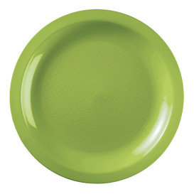 Plastic Plate Flat Lime Green "Round" PP Ø22 cm (25 Units) 