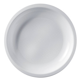 Plastic Plate Flat White "Round" PP Ø22 cm (25 Units) 