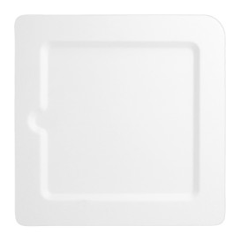 Sugarcane Plate Notched White 20x20 cm (50 Units)