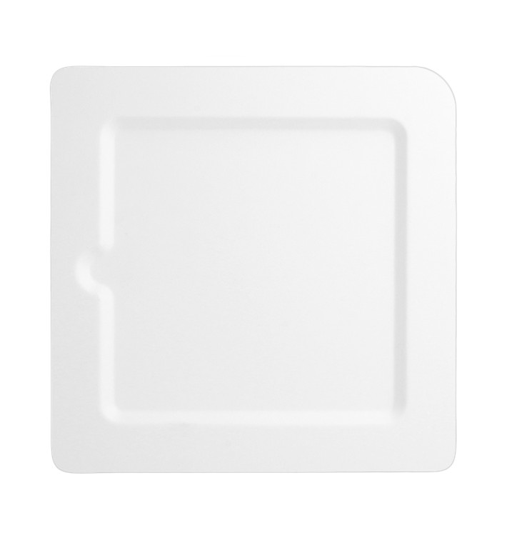 Sugarcane Plate Notched White 20x20 cm (50 Units) Sugarcane Plate Notched White 20x20 cm (50 Units)