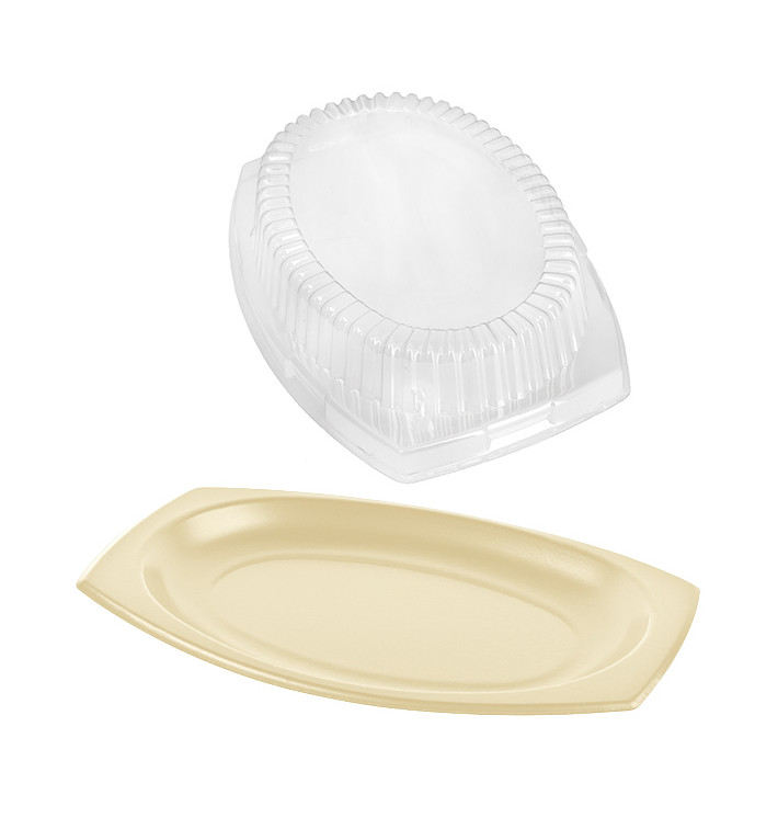 Foam Tray Honey with Lid 23x18cm (500 Units) Foam Tray Honey with Lid 23x18cm (500 Units)