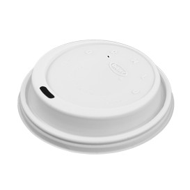 Plastic Lid PS "Cappuccino" White Ø9,4cm (1000 Units)