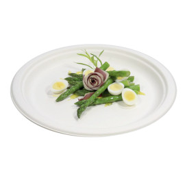 Sugarcane Plate White Ø26 cm (25 Units) 
