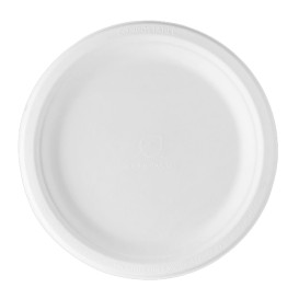 Sugarcane Plate Bagasse White Ø23 cm (500 Units)