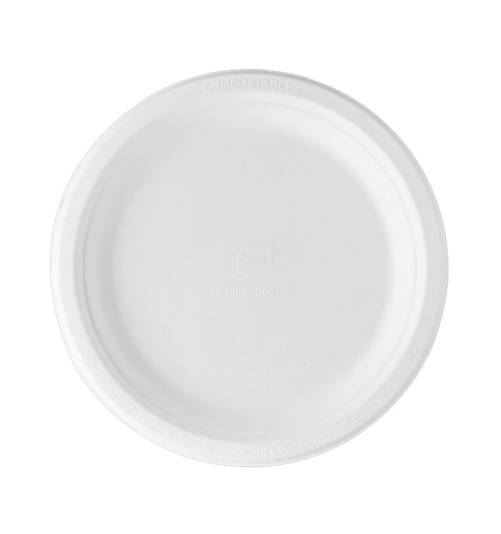 Sugarcane Plate Bagasse White Ø23 cm (500 Units) Sugarcane Plate Bagasse White Ø23 cm (500 Units)