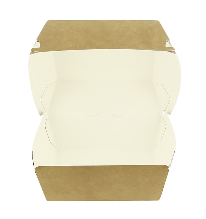 Paperboard Burger Box Kraft Mega Double Closing 15,5x15,5x10cm (200 Units) Paperboard Burger Box Kraft Mega Double Closing 15,5x15,5x10cm (200 Units)