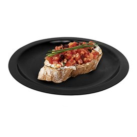 Plastic Plate Flat Black "Round" PP Ø18,5cm (25 Units) 