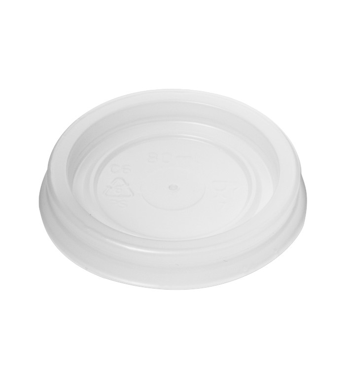 Plastic Lid PS Ø5,7cm for Cup 80/100ml (100 Units) Plastic Lid PS Ø5,7cm for Cup 80/100ml (100 Units)