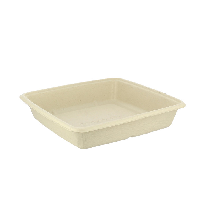 Sugarcane Container 1000ml 23x23x3cm (75 Units) Sugarcane Container 1000ml 23x23x3cm (75 Units)
