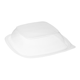 Plastic Lid for Deli Container PP Square shape Black and Creme 16,5x16,5x4cm (300 Units)