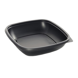 Plastic Deli Container PP Black 500ml 16,5x16,5x4cm (300 Units)