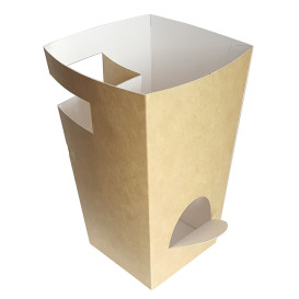 Paper Food Box for Churros with Cup Holder Kraft 7,8x7,8x17,9cm (500 Units)