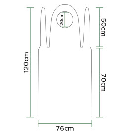 Disposable Plastic Apron PE G80 White 76x120cm (100 Units)  