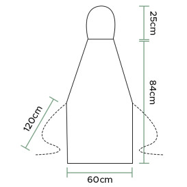 Disposable Plastic Apron TST PP White 60x84cm (200 Units)