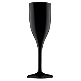 Reusable Plastic Flute Sparkling Wine Black SAN 150ml (1 Unit) 