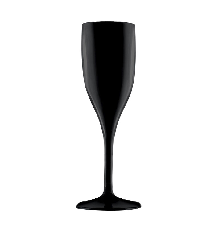 Reusable Plastic Flute Sparkling Wine Black SAN 150ml (1 Unit) Reusable Plastic Flute Sparkling Wine Black SAN 150ml (1 Unit)