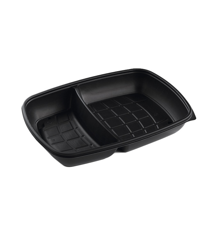 Plastic Deli Container PP 2C Black 1300ml 28x20x4cm (150 Units) Plastic Deli Container PP 2C Black 1300ml 28x20x4cm (150 Units)