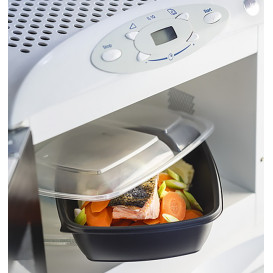 Plastic Deli Container PP 2C Black 900ml 23x16,5x5cm (75 Units)  