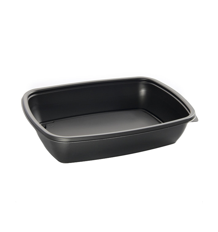 Plastic Deli Container PP Black 900ml 23x16,5cm (75 Units) Plastic Deli Container PP Black 900ml 23x16,5cm (75 Units)
