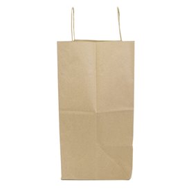 Paper Bag with Handles Kraft Flat 70g/m² 26+18x26cm (250 Units)