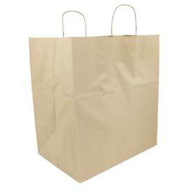 Paper Bag with Handles Kraft 120g/m² 36+24x39cm (200 Units)