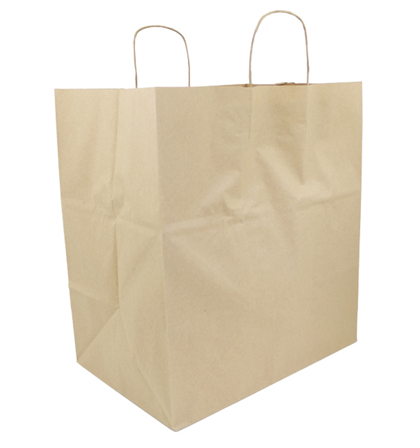 Paper Bag with Handles Kraft 120g/m² 36+24x39cm (200 Units)