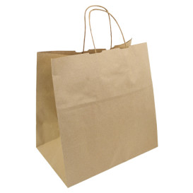 Paper Bag with Handles Kraft Hawanna 100g/m² 32+20x32cm (200 Units)