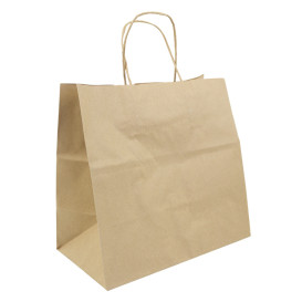 Paper Bag with Handles Kraft Hawanna 100g/m² 28+16x27cm (250 Units)