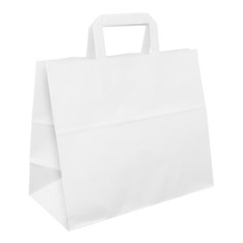 Paper Bag with Handles White Flat 70g/m² 32+22x26cm (250 Units)