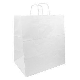 Paper Bag with Handles White 100g/m² 36+24x39cm (50 Units)